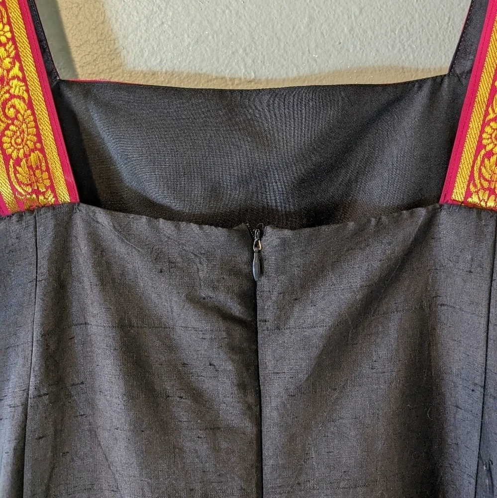 Vintage Y2K  Beaders Touch 100% Silk Midi Dress Size L - Picture 7 of 8